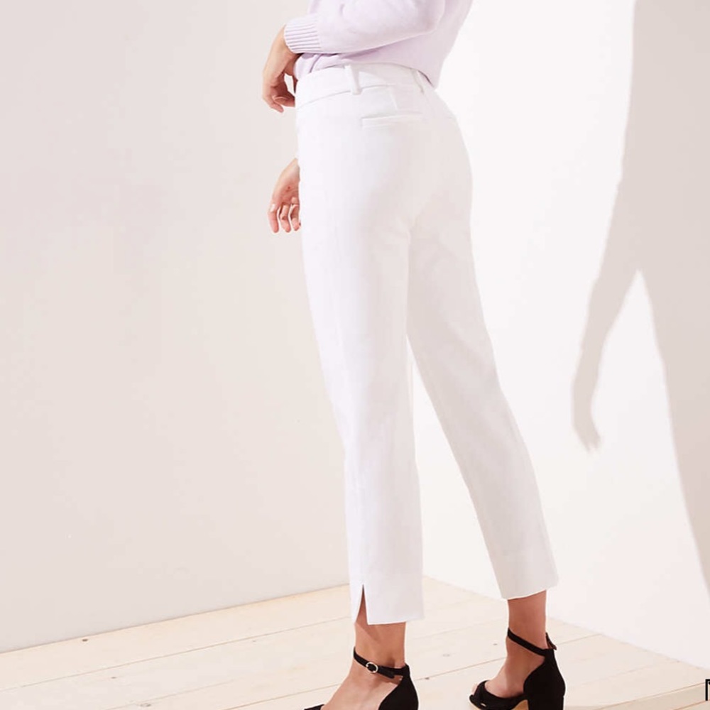 LOFT Marisa fit white pants
